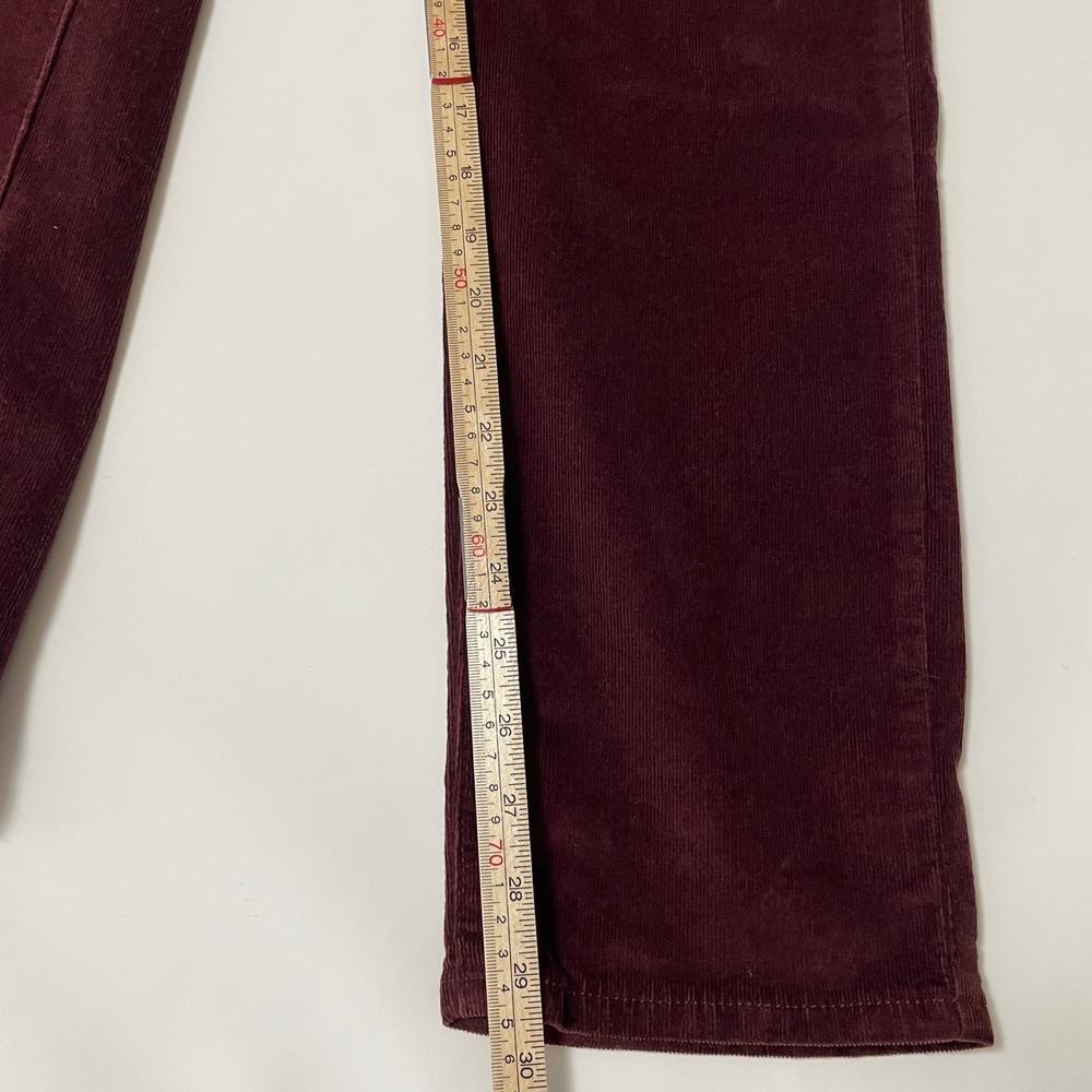 Levis 724 High Rise Straight Corduroy Pants Burgundy Maroon Fall Prep Wmns 29x30 - Picture 8 of 9